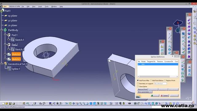 How to create a twisted mechanical part using CATIA Part Design 44 смотреть онлайн