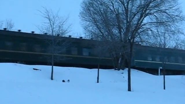 ТЭП70 № 0340 ТЧЭ-3 с поездом № 380 . Январь 2010 года . смотреть онлайн