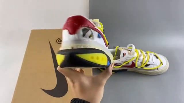 Off White x Nike Blazer Low White University Red DH7863-100 смотреть онлайн