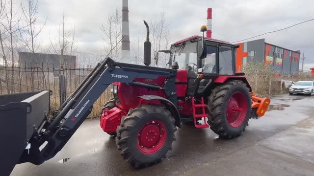 Трактор Беларус 1221 в жирной комплектации с погрузчиком ТУРС смотреть онлайн