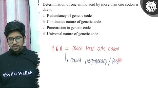 Determination of one amino acid by more than one codon is due to
a.... смотреть онлайн