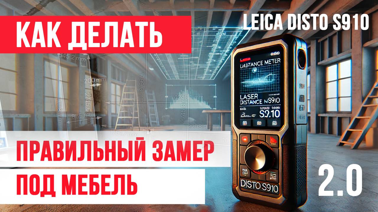 Правильный замер под мебель на leica Disto s910 смотреть онлайн