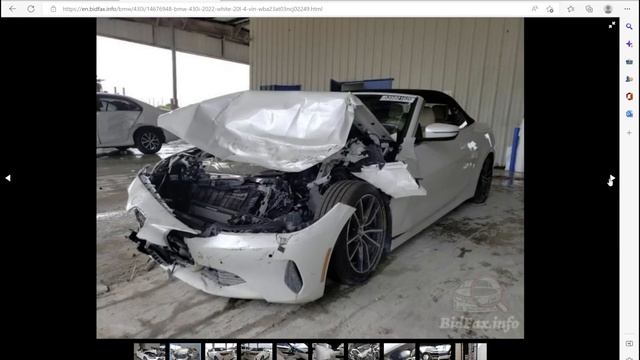 Clear title, brand new and now junk. A hacked up 2022 BMW 430I convertible. смотреть онлайн