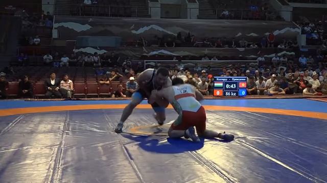 Вольная борьба. Турнир Кожомкула-2019. 86 кг 1\8 Шухрат Бобоев (TJK)-Алигажди Гамидгаджиев (KGZ) смотреть онлайн