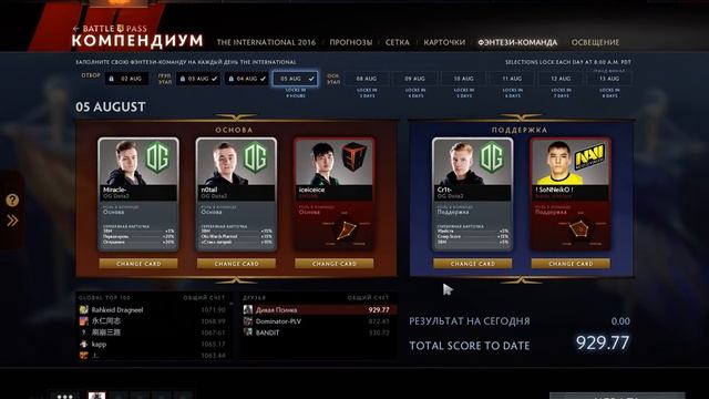 Фэнтези команда TI6, прогнозы смотреть онлайн