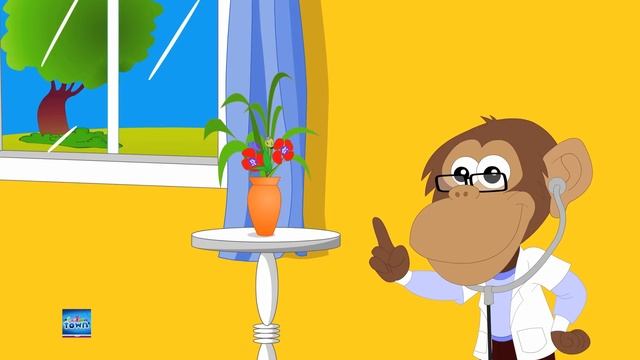 пять маленьких обезьян | детские песни | Five Little Monkeys | Cartoon Town Russia | Песни Для Дете смотреть онлайн