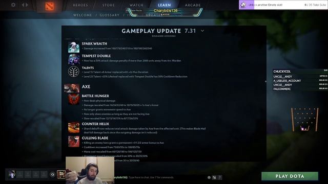 DotA 2 Patch Notes 7.31 смотреть онлайн