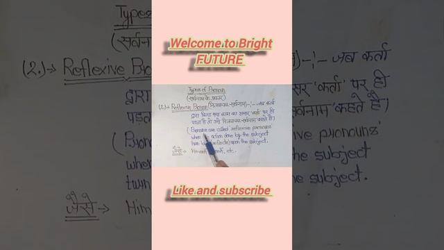 Types of Pronoun 2-Definition of Reflexive Pronoun in Hindi, English for anyone #short 🇮🇳 смотреть онлайн