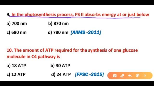 Plant Physiology MCQ : Photosynthesis :Biology MCQs смотреть онлайн