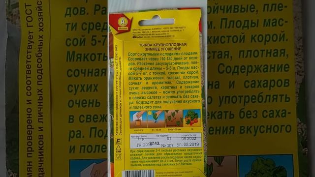 Тыква для посадки на участке в этом сезоне. смотреть онлайн