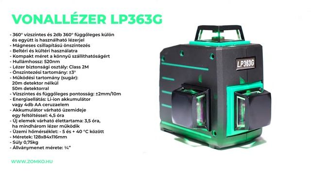 Vonallézer LP363G 3D Li-ion+töltő смотреть онлайн