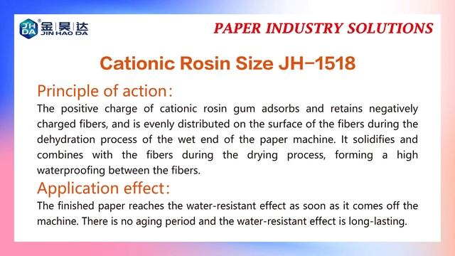 5PH To 6.5PH JH-1518 Cationic Dispersed Rosin Sizing White Milky Liquid смотреть онлайн