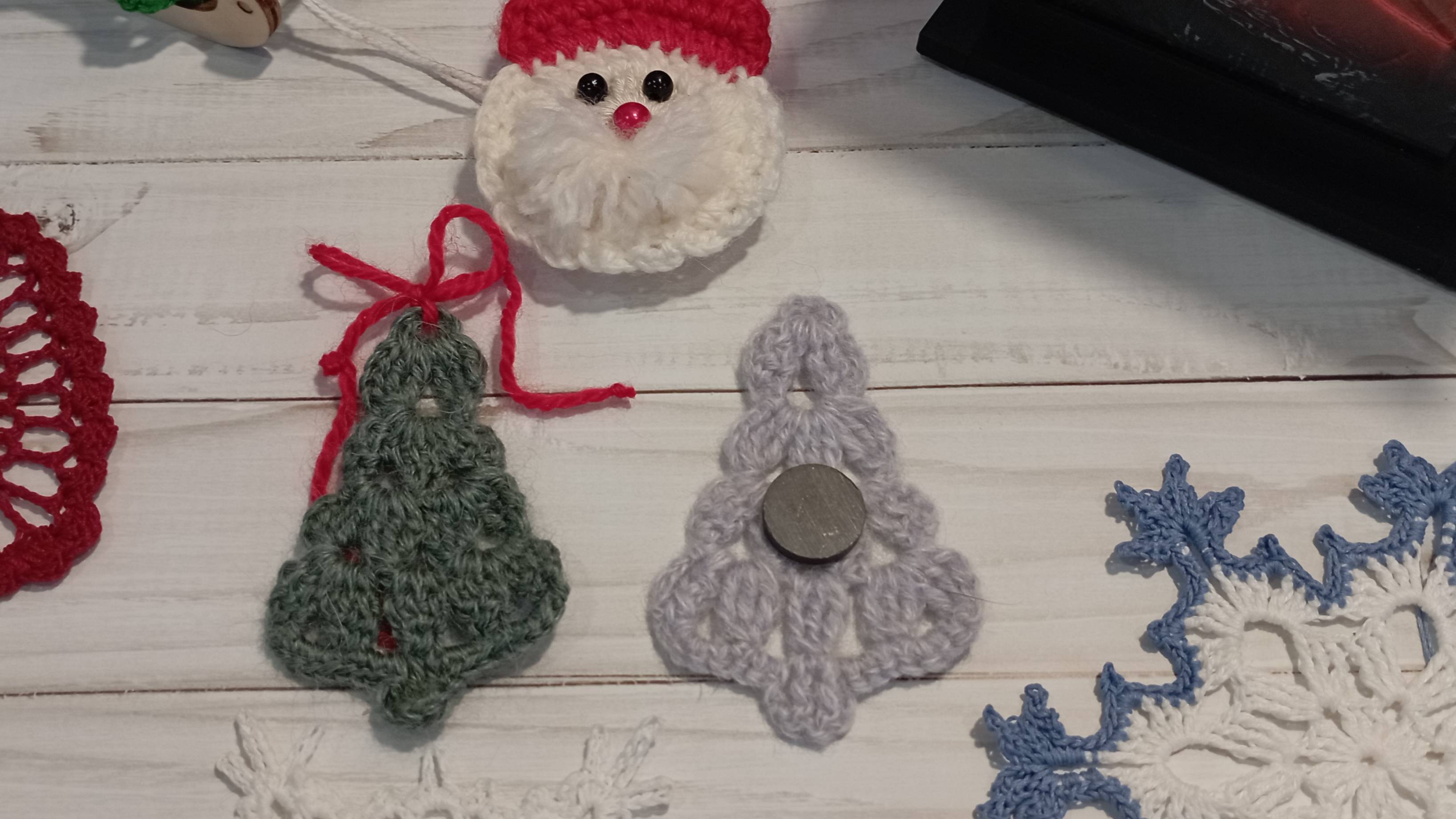 Новогодняя елочка Крючком . Игрушка , магнит . смотреть онлайн