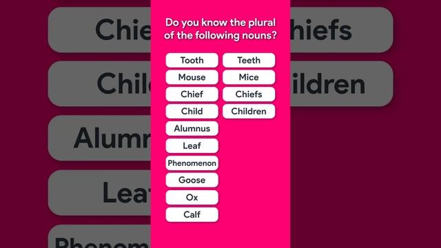 Do you know the Plural of these Nouns? смотреть онлайн