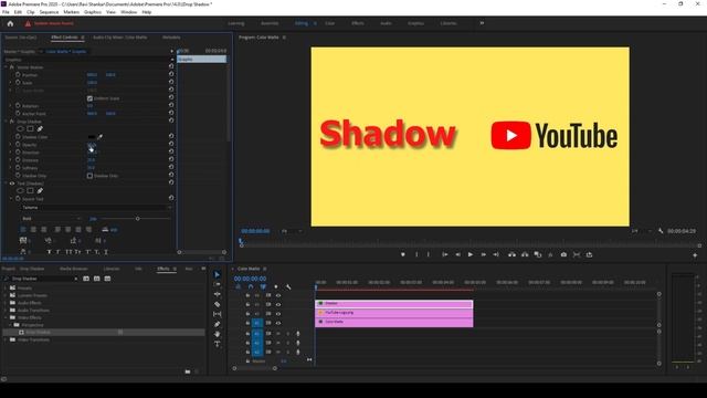 Adding Drop Shadow Effect | Adobe Premiere pro tutorial смотреть онлайн