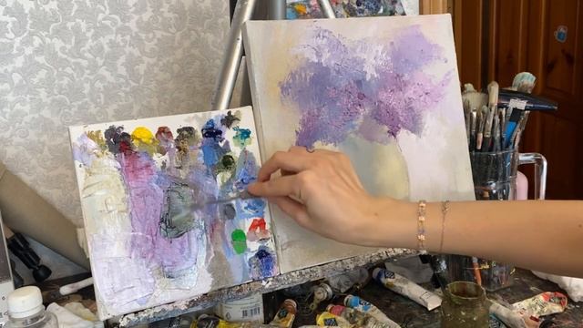 Сирень для тех, кто не умеет рисовать сирень. Мини-урок. Художница Фания Сахарова смотреть онлайн