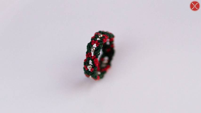 Macrame tutorial： How to macrame a ring with the basic beads pattern - Step by step tutorial смотреть онлайн