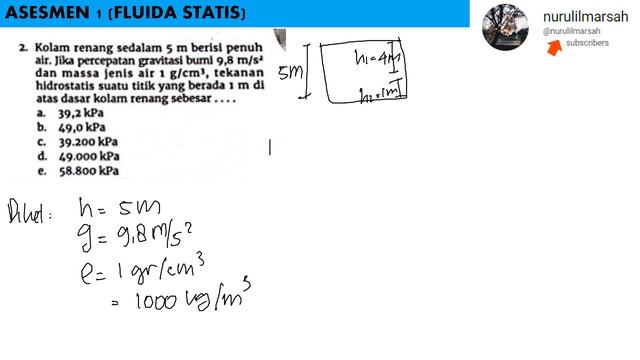 ASSESMEN 1 FLUIDA STATIS no 2 intan pariwara 2023 fisika смотреть онлайн