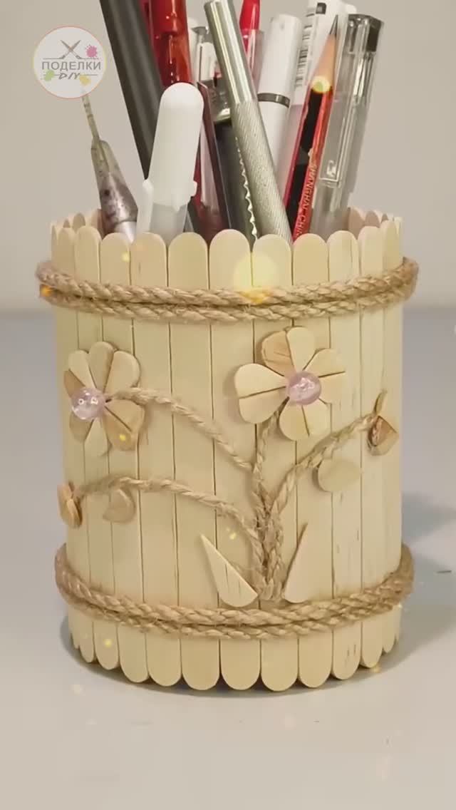 Подставка для ручек и карандашей своими руками смотреть онлайн