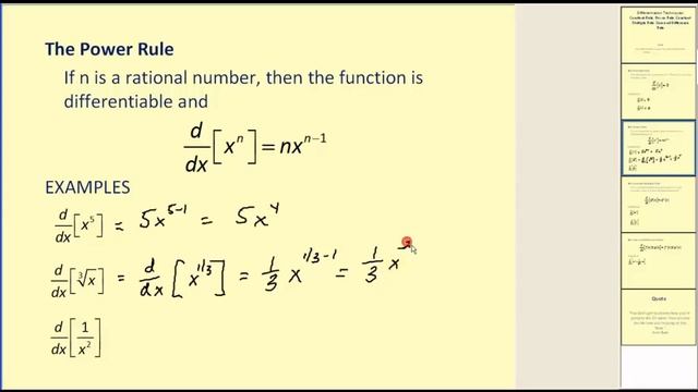 Differentiation Techniques: Power Rule смотреть онлайн