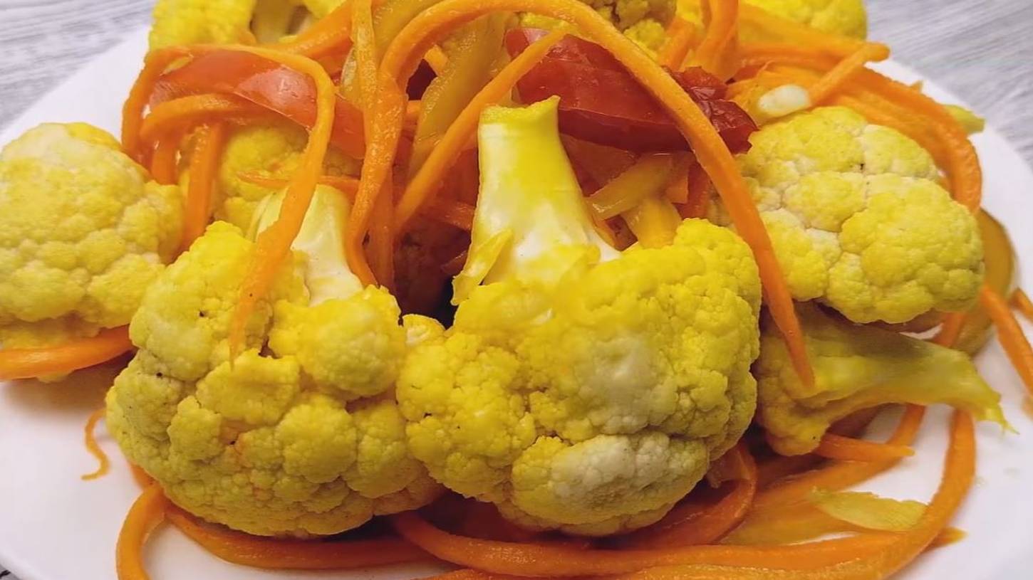 Как же это Вкусно!ЦВЕТНАЯ КАПУСТА По Корейски_Настоящая Бомба_ Как на Базаре!САЛАТЫ Рецепт смотреть онлайн