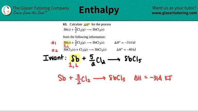 5.63 | Calculate ΔH° for the process Sb(s) + 52Cl2(g) → SbCl5(s) from the following information смотреть онлайн