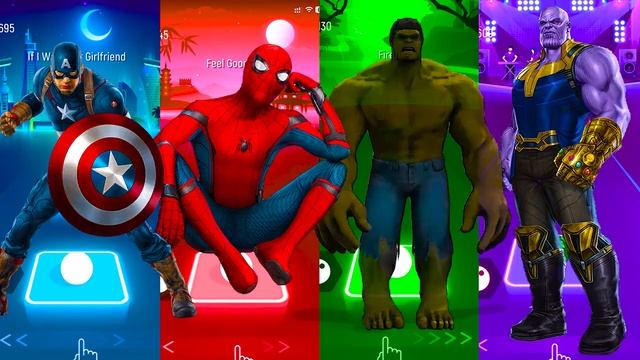 ALIEN DANCE GREEN 🆚 BLUE 🆚 YELLOW 🆚 RED 🆚 PURPLE | Tiles Hop EDM Rush!