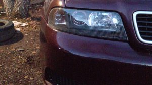 Установка рестайловых фар с доработкой в дорест Audi A4 B5