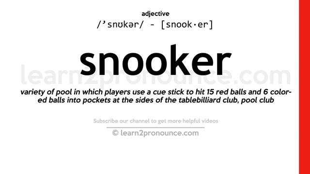 Pronunciation of Snooker | Definition of Snooker смотреть онлайн