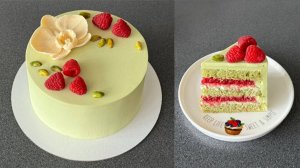 Торт «ФИСТАШКА-МАЛИНА» Яркое и необычное сочетание вкусов!💚❤️⭐️ Лучший рецепт!