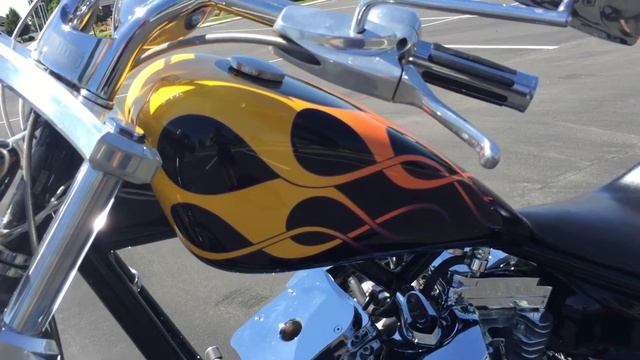 2005 BIG DOG CHOPPER Custom Softail Motorcycle BLACK WITH FLAMES FOR SALE! Like Harley Davidson! смотреть онлайн