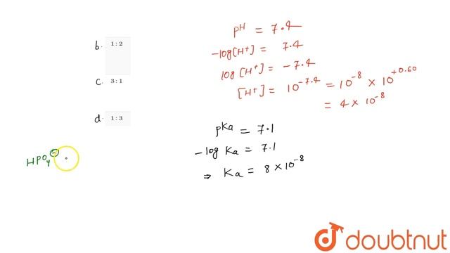 The `pH` of blood is 7.4 . What is the ratio of `[(HPO_(4)^(2-))/(H_(2)PO_(4)^(-))]` in the blood. смотреть онлайн