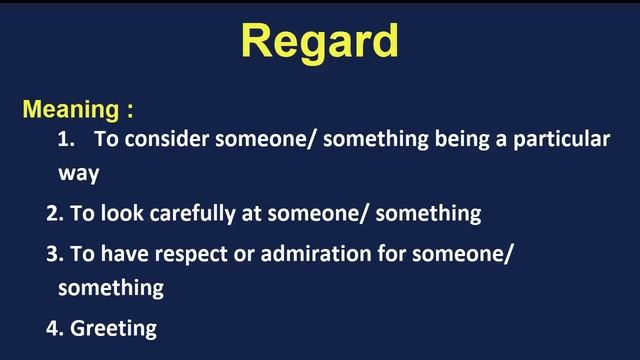 Daily vocabulary | Regard Meaning | Vocabgram смотреть онлайн