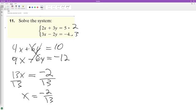 Solve the system: 2x + 3y = 5 3x - 2y = -4 смотреть онлайн