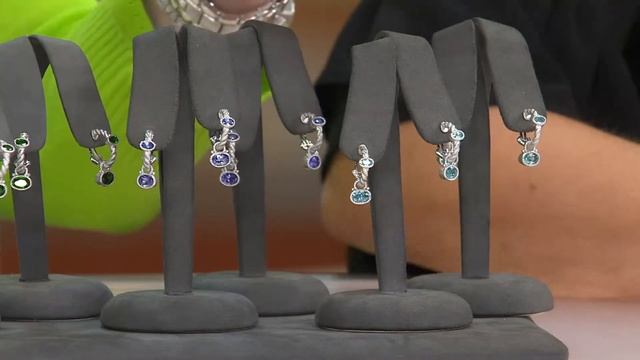 Judith Ripka Sterling Gemstone Hoop and Charm Earrings with Jane Treacy смотреть онлайн