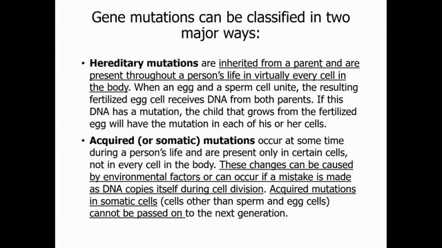Bio 111 Chap 9. DNA structure and replication Part 3. Mutation смотреть онлайн
