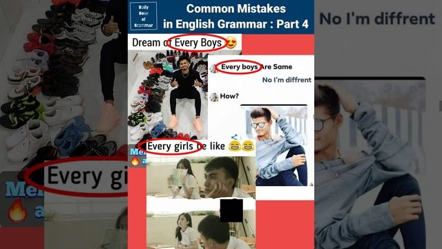 Use of Plural Nouns after Every | Common Mistakes in English Grammar Part 4 смотреть онлайн