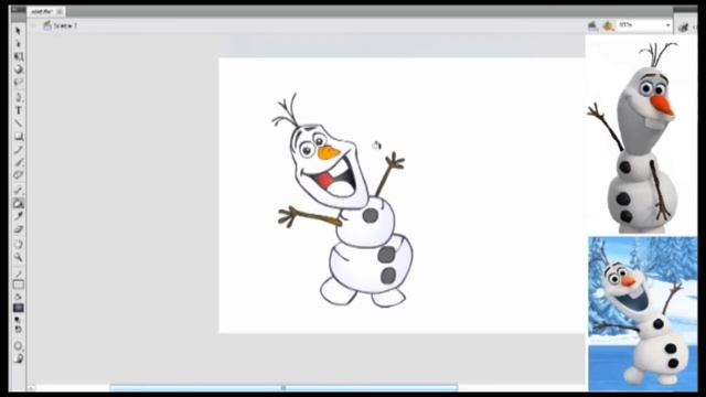 How to draw Olaf from Frozen! - Flash guide смотреть онлайн