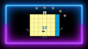 Numberblocks Band 31- 40 with neon effect 💡