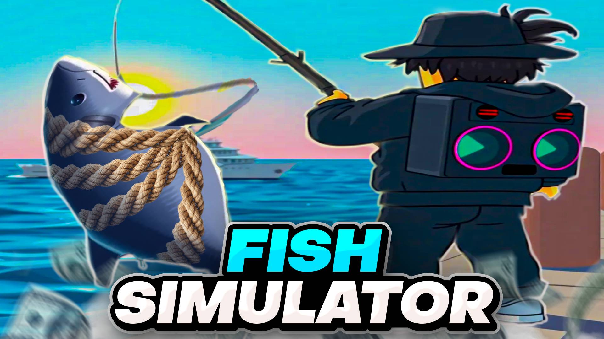 ПОЙМАЛИ ОГРОМНУЮ АКУЛУ НА УДОЧКУ В ROBLOX! ▶ FISH SIMULATOR смотреть онлайн