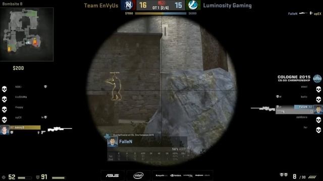 LUMINOSITY FALLEN NO SCOPE WALLBANG ESL COLOGNE 2015 смотреть онлайн