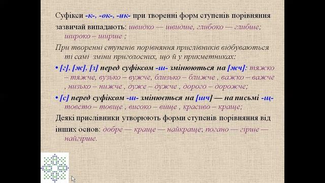 СТУПЕНІ ПОРІВНЯННЯ ПРИСЛІВНИКІВ смотреть онлайн