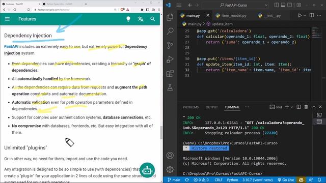 FastAPI Curso: 24 Inyección de Dependencias Sobre el Framework Web смотреть онлайн