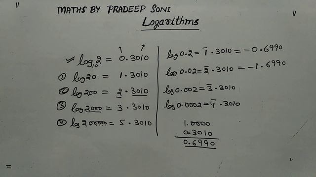logarithm characteristics & mantissa with graph and examples (maths by Pradeep soni) смотреть онлайн