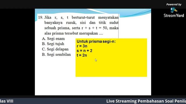 PEMBAHASAN SOAL PAS GENAP MATEMATIKA KELAS VIII смотреть онлайн