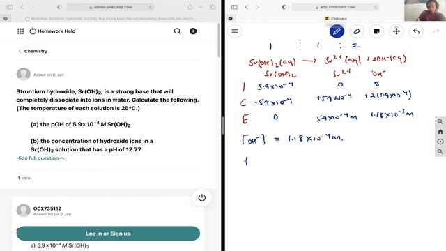 Strontium hydroxide, SrOH2, is a strong base that will completely dissociate into ions in water C смотреть онлайн