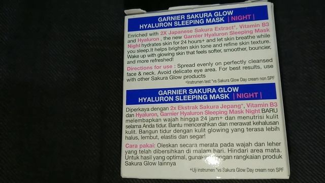 GARNIER SAKURA NIGHT GLOW SLEEPING MASK смотреть онлайн