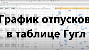 График отпусков в таблице Гугл с использованием диаграммы Ганта