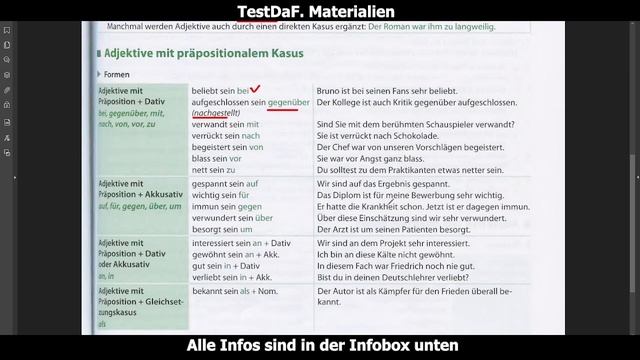 Grammatik für TestDaF. Adjektive mit Ergänzungen смотреть онлайн