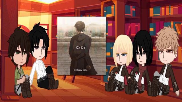 "Attack on Titan" characters react to Eren Yeager || персонажи реагируют на Эрена Йегера смотреть онлайн